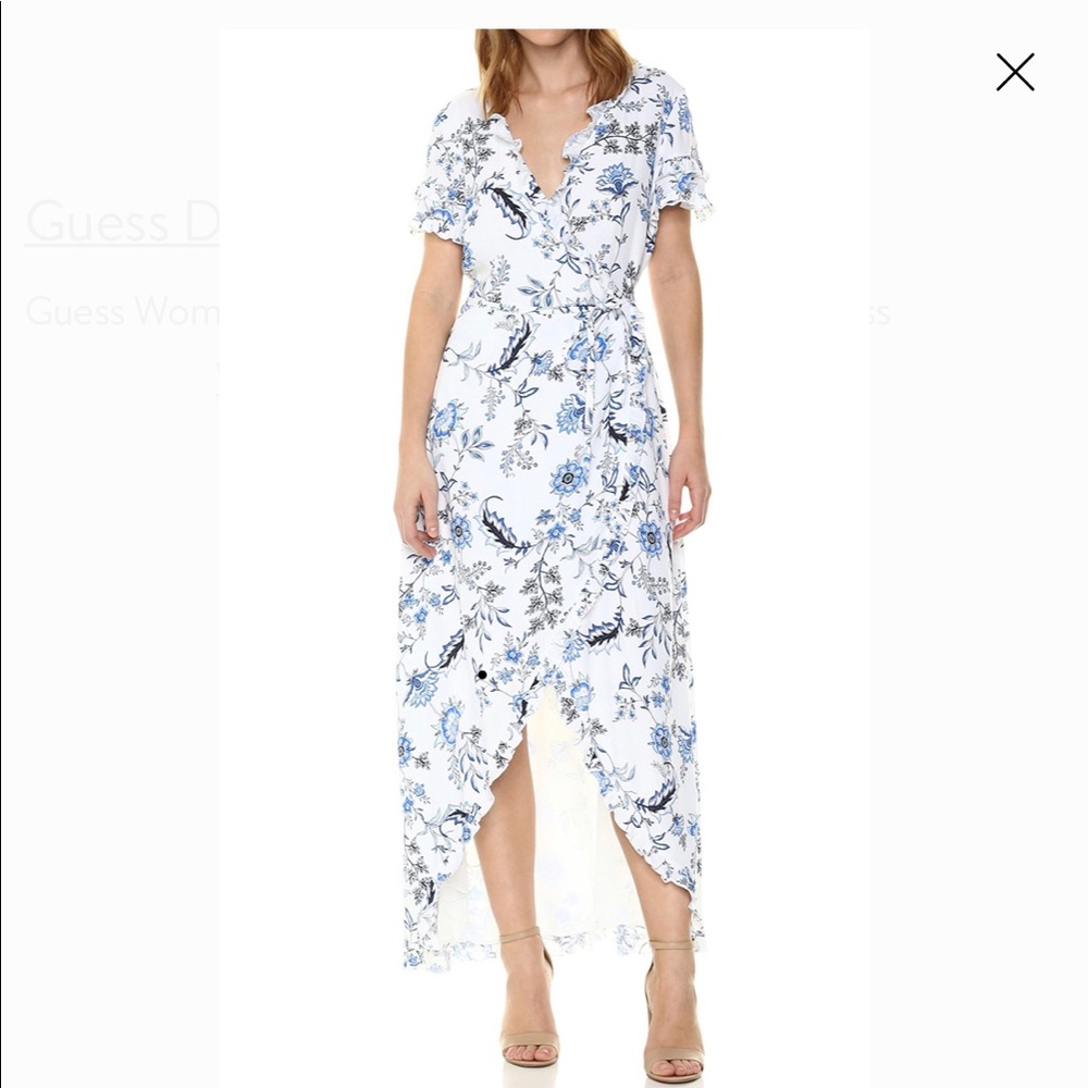 Guess Nicole White Floral Wrap Dress - Size Small